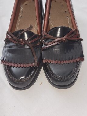 Classic Black and Brown Fringe Loafers for Men
